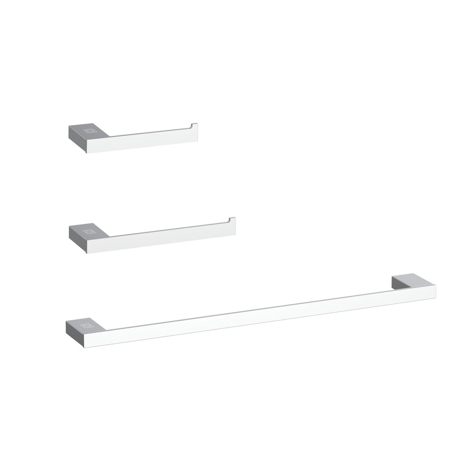 3-Piece Bathroom Hardware Set In Chrome - View 2 - Joshua Marshal