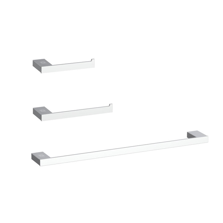 3-Piece Bathroom Hardware Set In Chrome - View 2 - Joshua Marshal