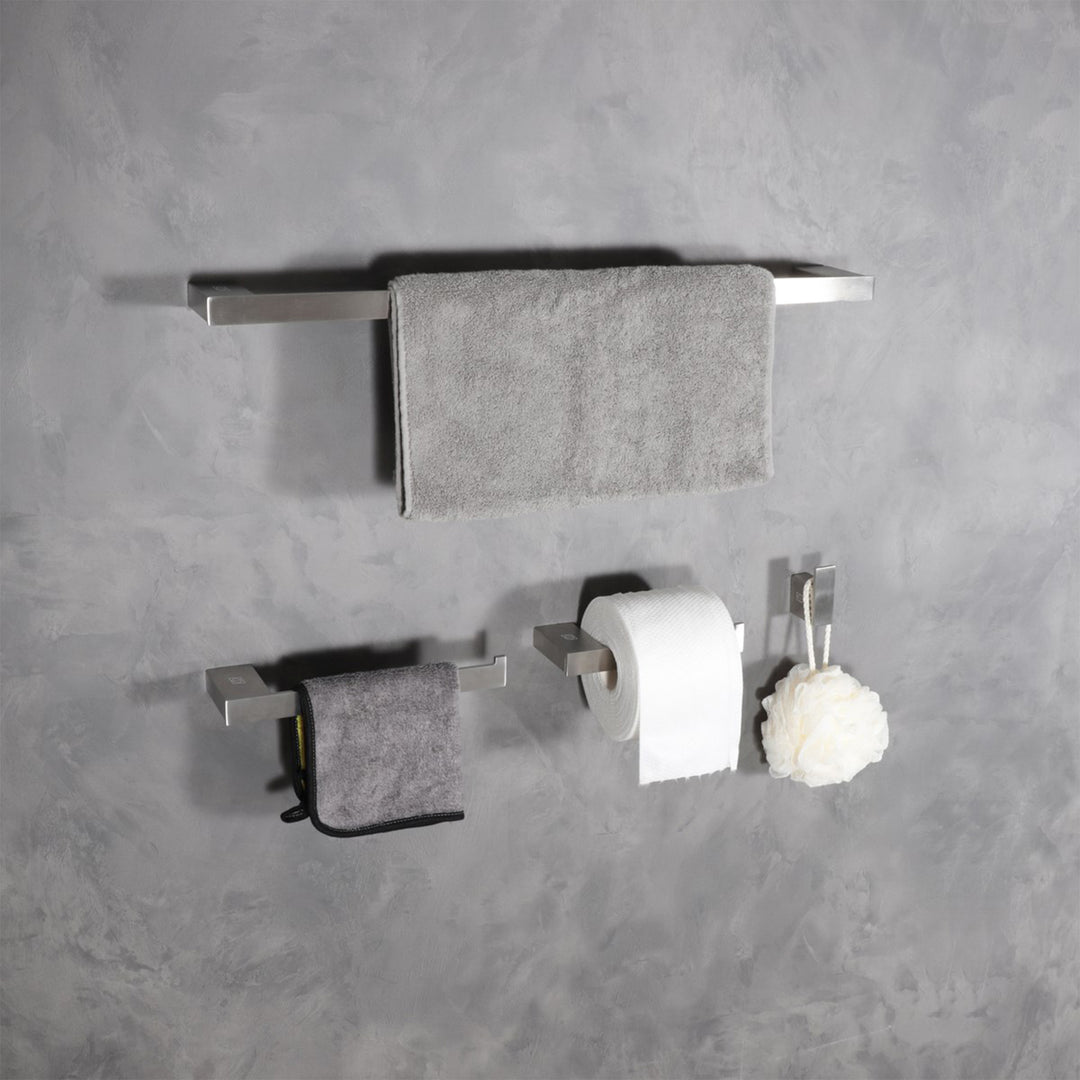 4-Piece Bathroom Hardware Set In Brushed Nickel - View 2 - Joshua Marshal