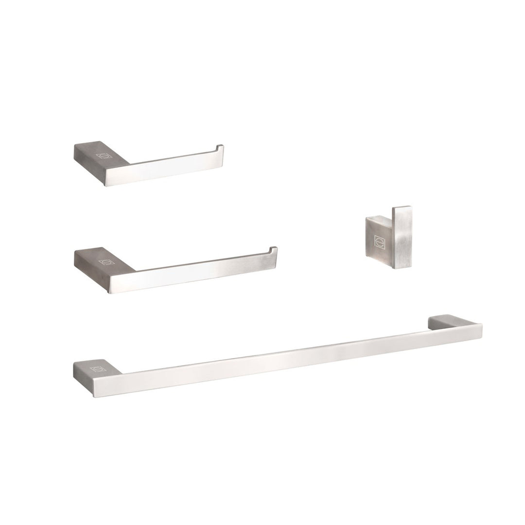 4-Piece Bathroom Hardware Set In Brushed Nickel - View 3 - Joshua Marshal
