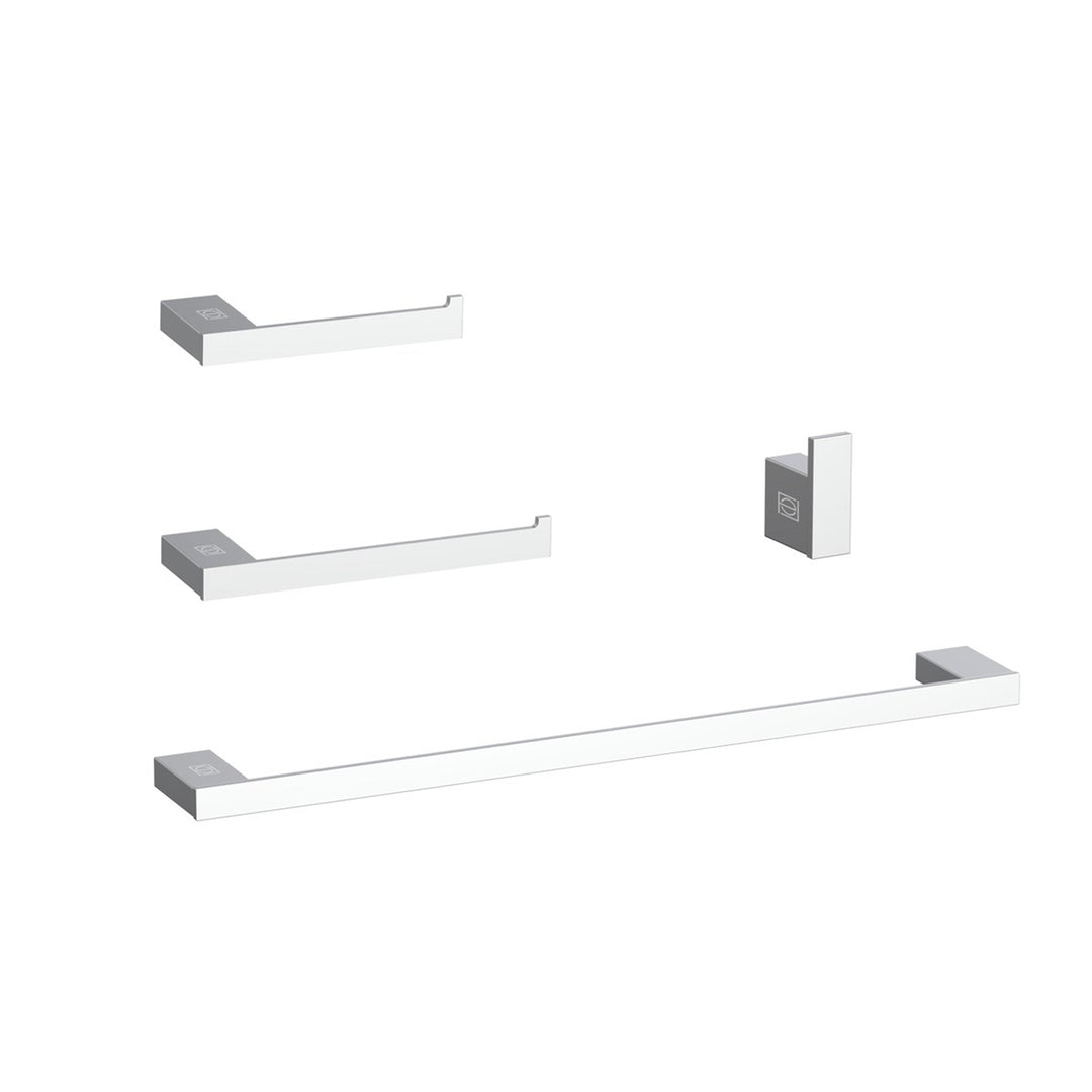 4-Piece Bathroom Hardware Set In Chrome - View 2 - Joshua Marshal