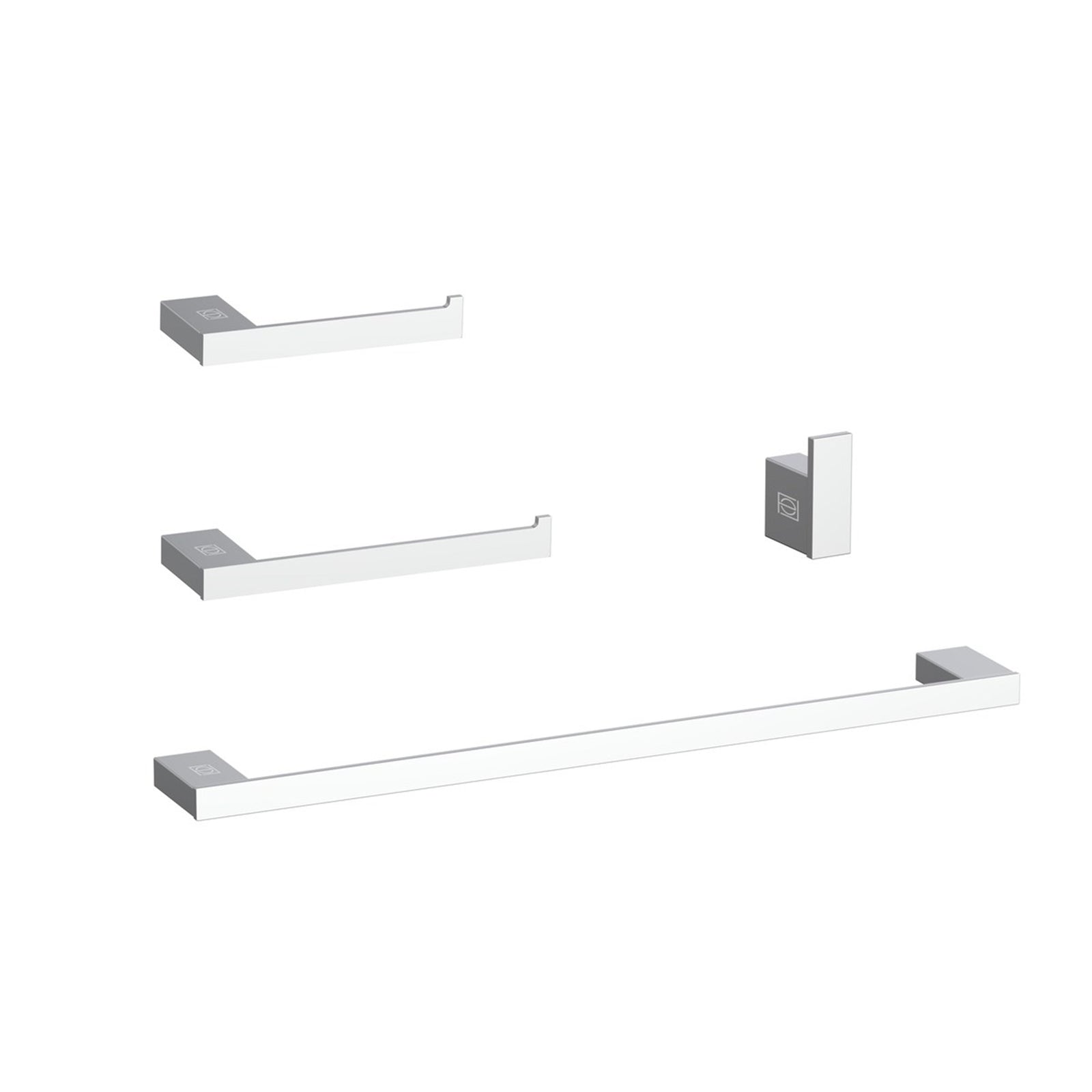 4-Piece Bathroom Hardware Set In Chrome - View 2 - Joshua Marshal