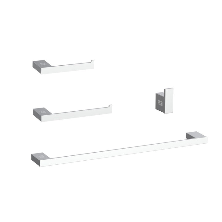 4-Piece Bathroom Hardware Set In Chrome - View 2 - Joshua Marshal