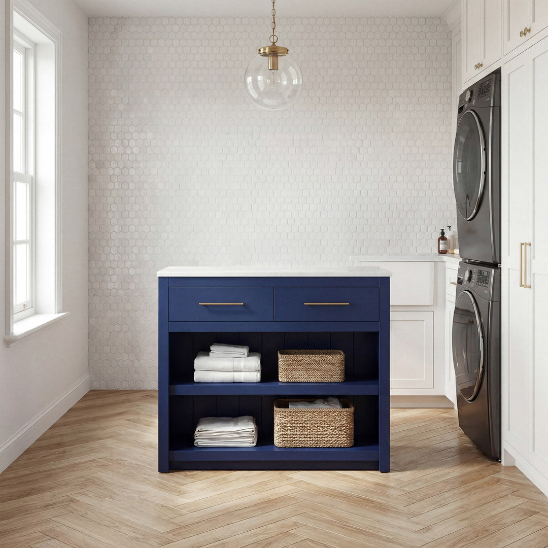 42 Inch Kitchen Island In Blue - View 2 - Joshua Marshal