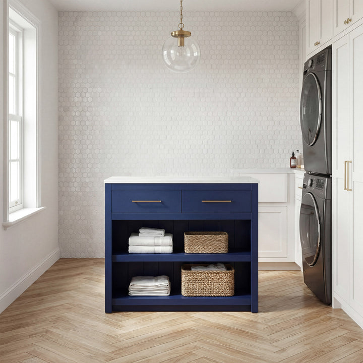 42 Inch Kitchen Island In Blue - View 2 - Joshua Marshal
