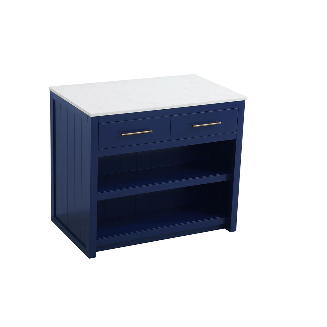 42 Inch Kitchen Island In Blue - View 3 - Joshua Marshal