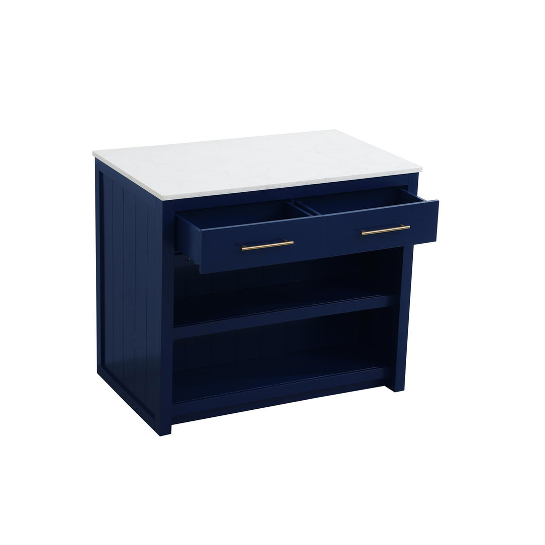 42 Inch Kitchen Island In Blue - View 4 - Joshua Marshal