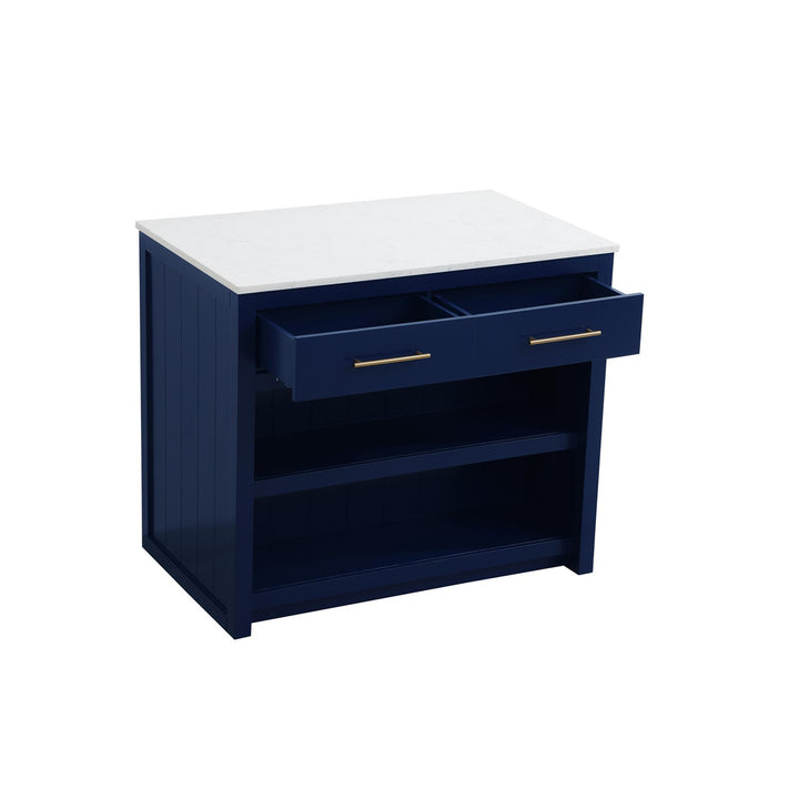 42 Inch Kitchen Island In Blue - View 4 - Joshua Marshal