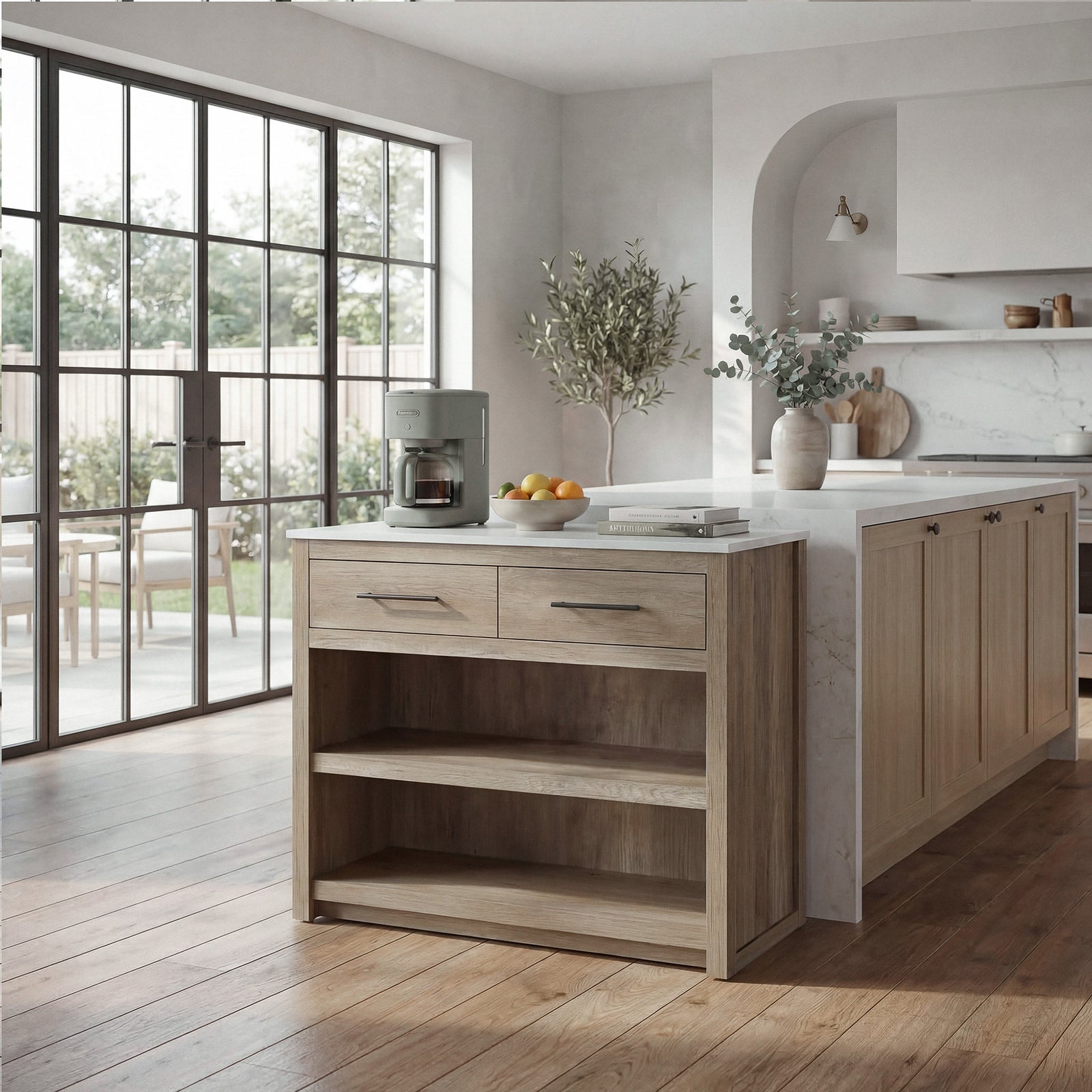 42 Inch Kitchen Island In Natural Oak - View 2 - Joshua Marshal