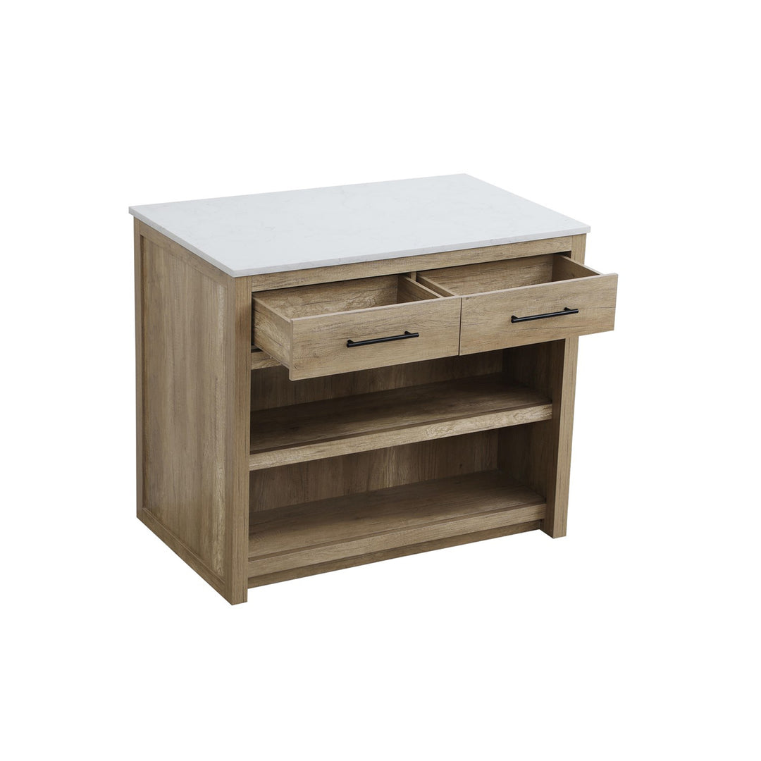 42 Inch Kitchen Island In Natural Oak - View 4 - Joshua Marshal