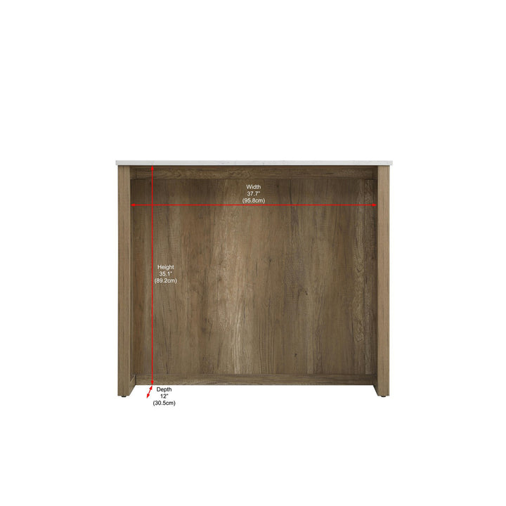 42 Inch Kitchen Island In Natural Oak - View 6 - Joshua Marshal