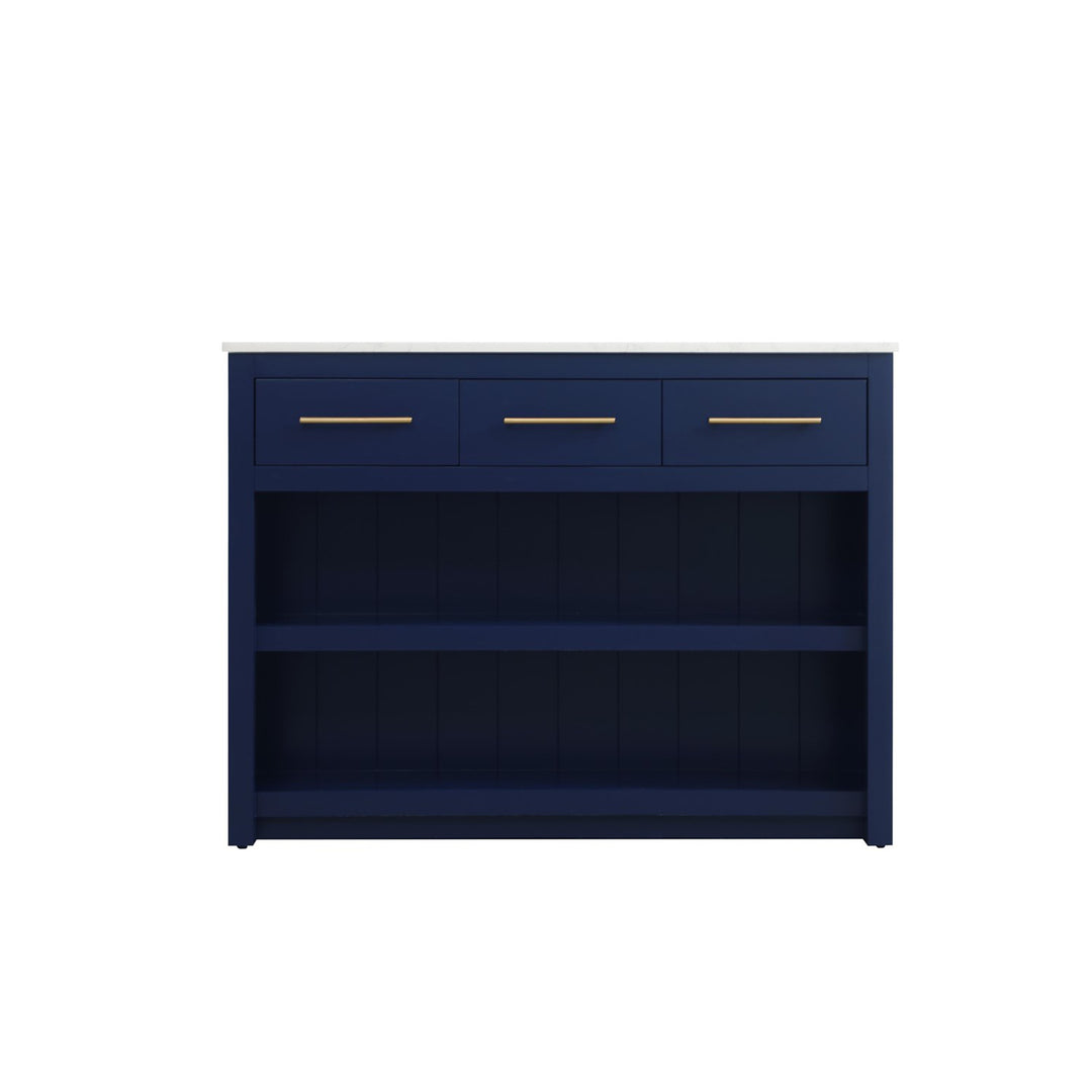 48 Inch Kitchen Island In Blue - View 3 - Joshua Marshal