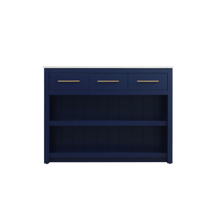 48 Inch Kitchen Island In Blue - View 3 - Joshua Marshal