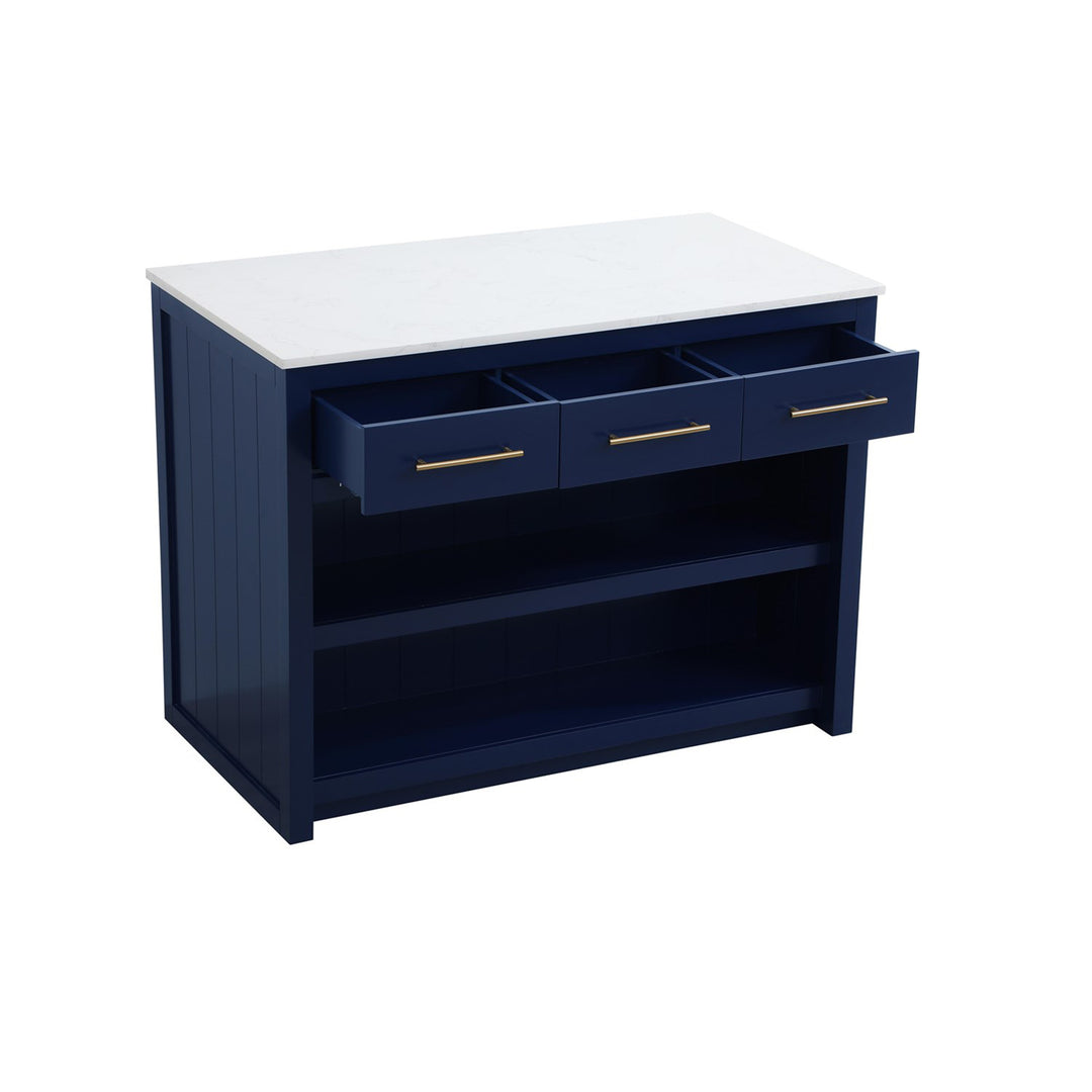 48 Inch Kitchen Island In Blue - View 4 - Joshua Marshal