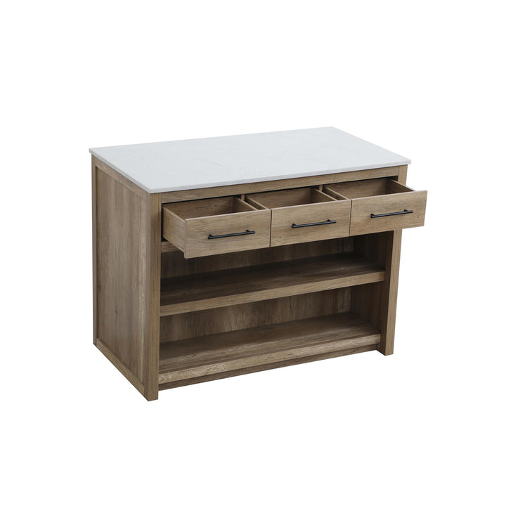 48 Inch Kitchen Island In Natural Oak - View 4 - Joshua Marshal