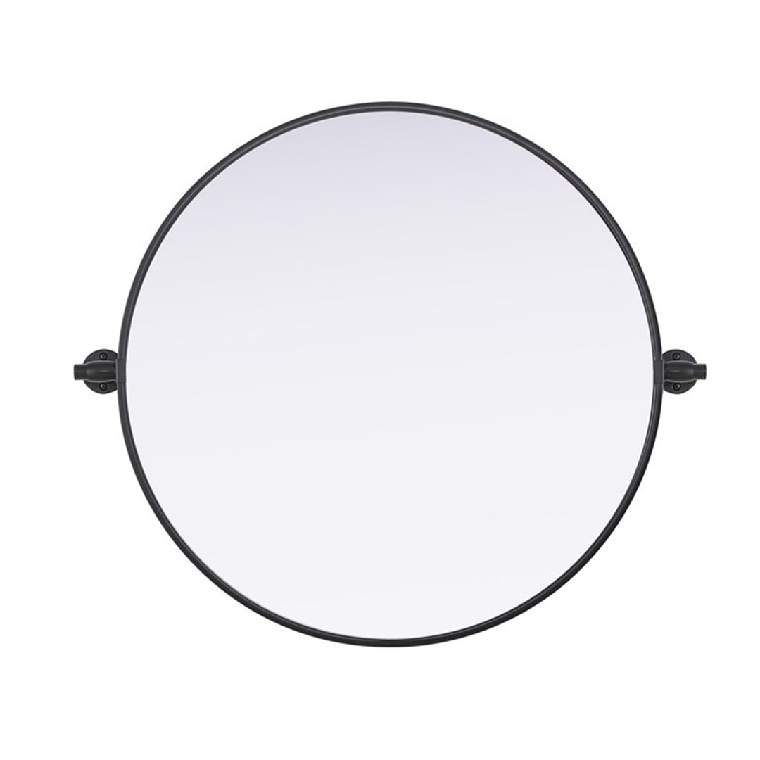 24X24 Pivot Mirror In Black Black Finish - DECOR by Joshua Marshal