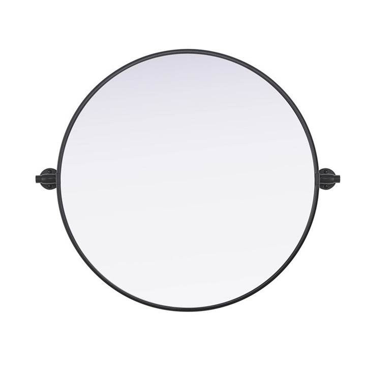 24X24 Pivot Mirror In Black Black Finish - DECOR by Joshua Marshal