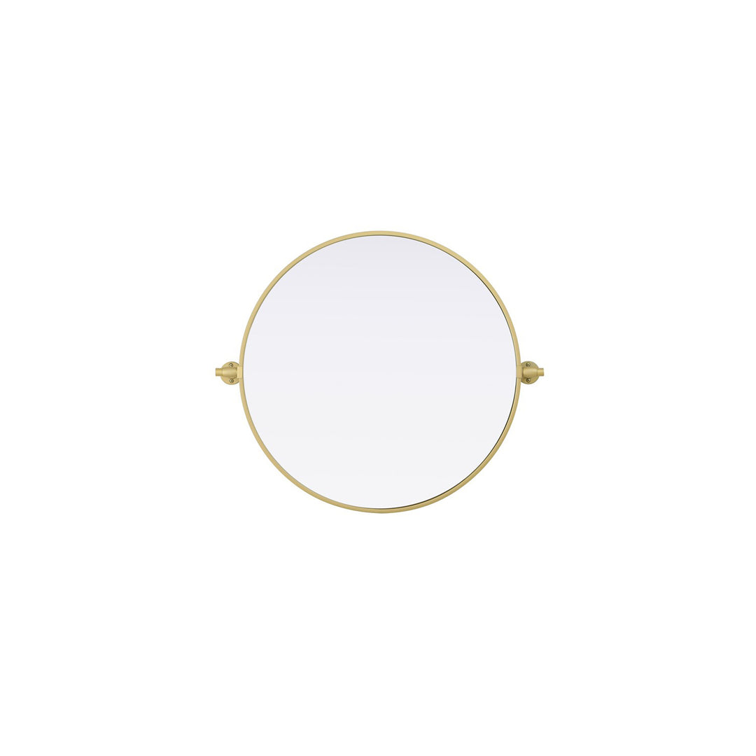 24X24 Pivot Mirror In Brass - View 3 - Joshua Marshal