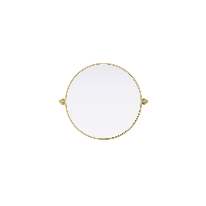24X24 Pivot Mirror In Brass - View 3 - Joshua Marshal