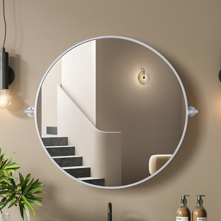 30X30 Pivot Mirror In Silver Silver Finish - DECOR by Joshua Marshal