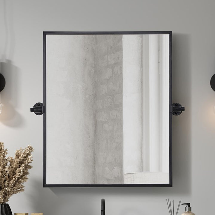 20X24 Pivot Mirror In Black Black Finish - DECOR by Joshua Marshal