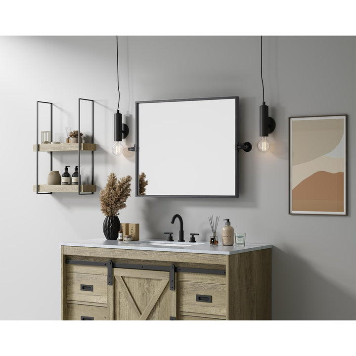 20X24 Pivot Mirror In Black - View 2 - Joshua Marshal