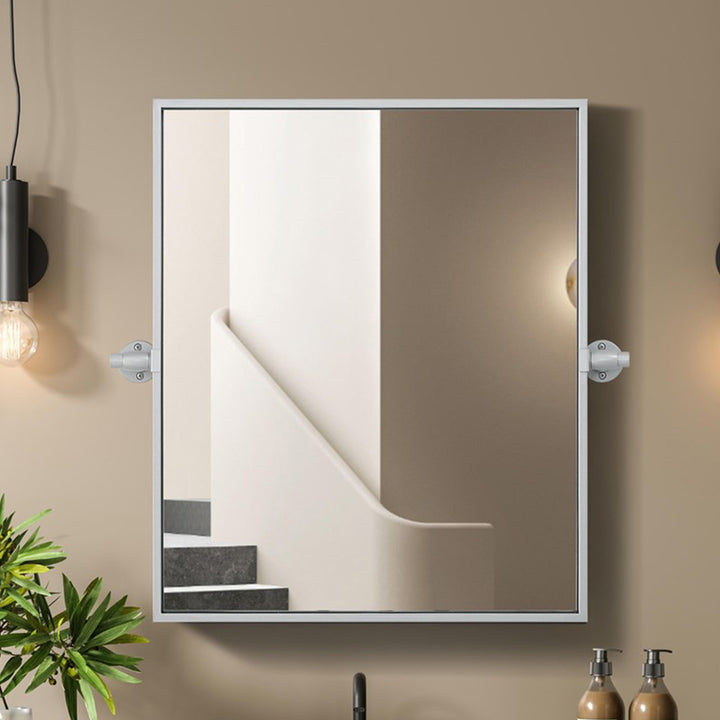 20X24 Pivot Mirror In Silver Silver Finish - DECOR by Joshua Marshal