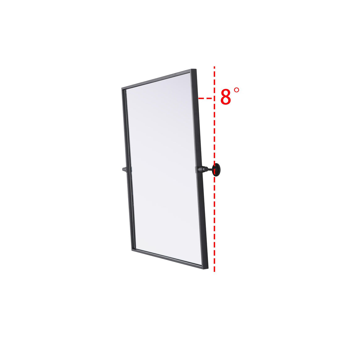 24X30 Pivot Mirror In Black - View 6 - Joshua Marshal