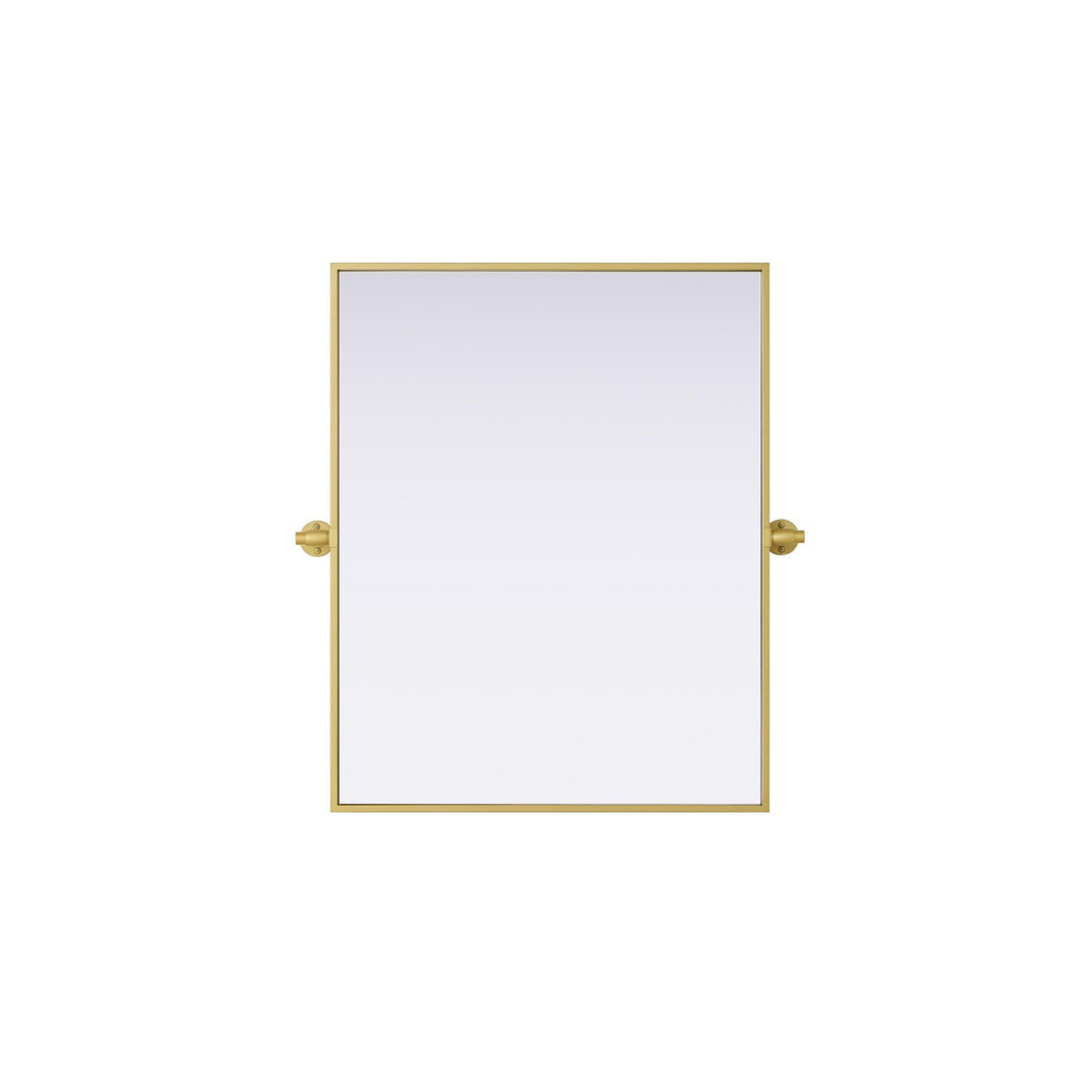 24X30 Pivot Mirror In Brass - View 3 - Joshua Marshal