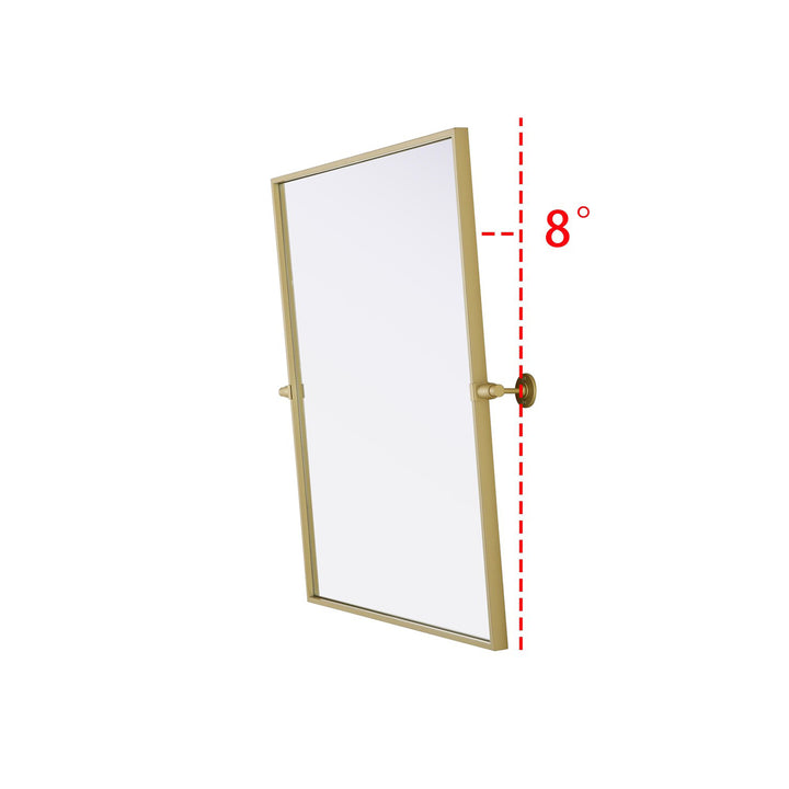 24X30 Pivot Mirror In Brass - View 6 - Joshua Marshal