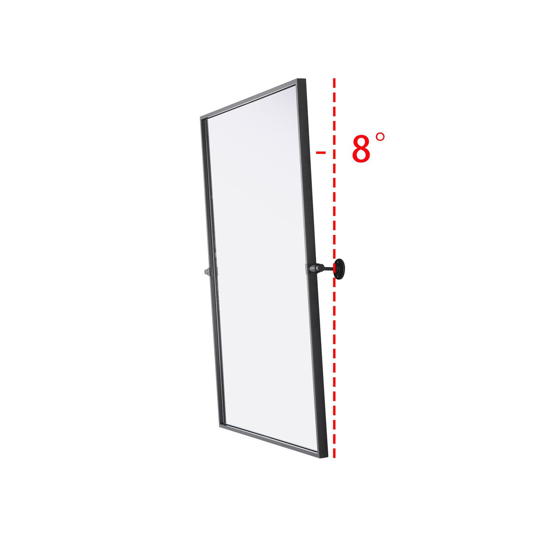24X36 Pivot Mirror In Black - View 6 - Joshua Marshal