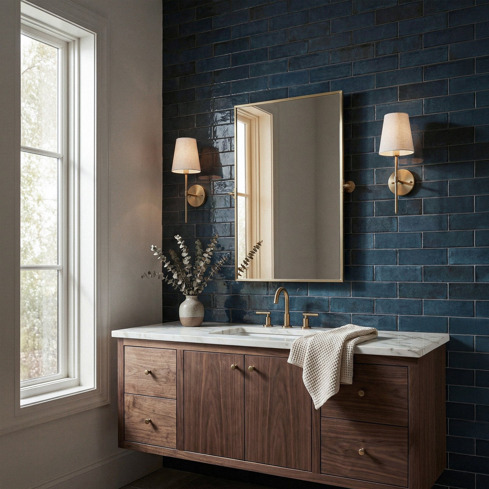 24X36 Pivot Mirror In Brass - View 2 - Joshua Marshal