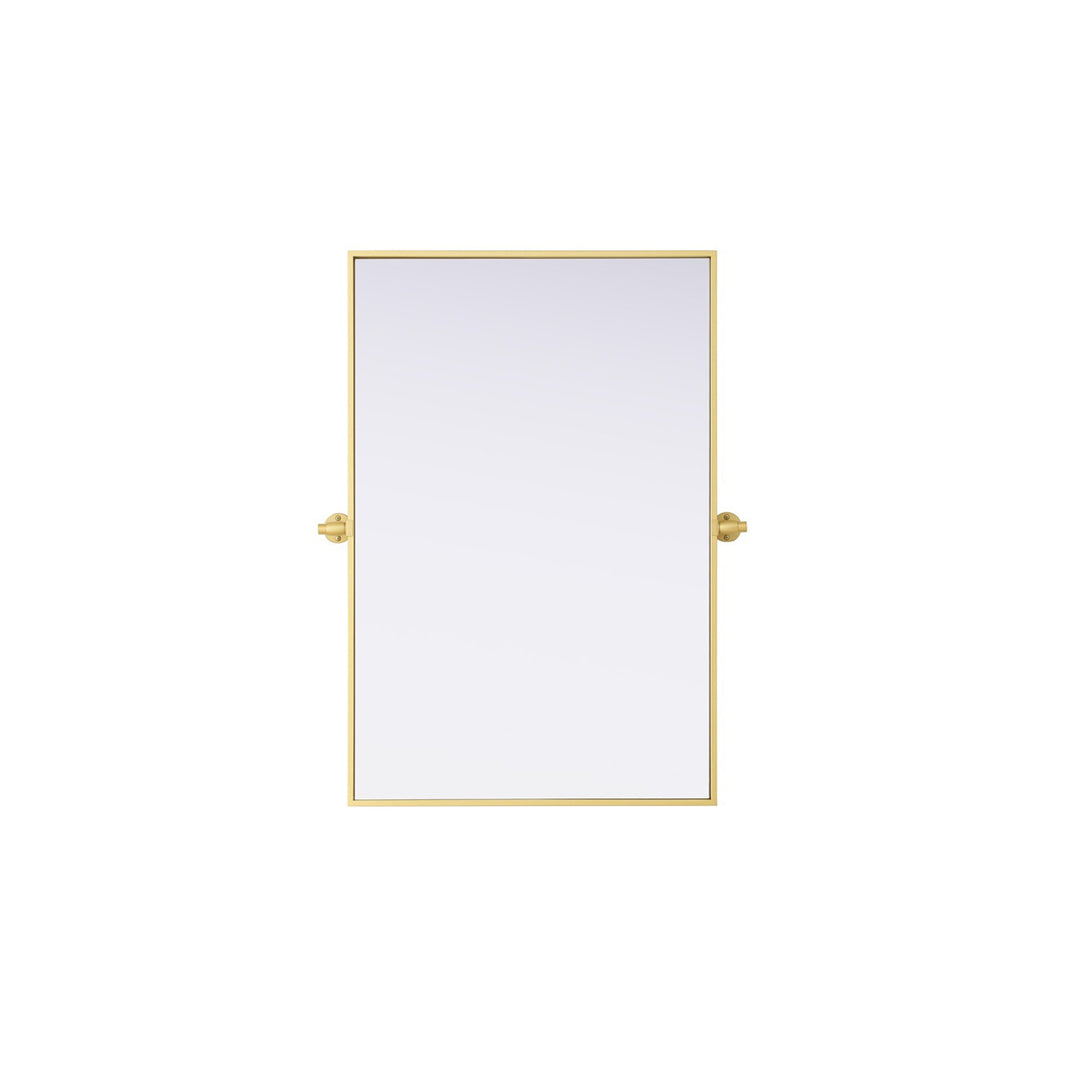 24X36 Pivot Mirror In Brass - View 3 - Joshua Marshal