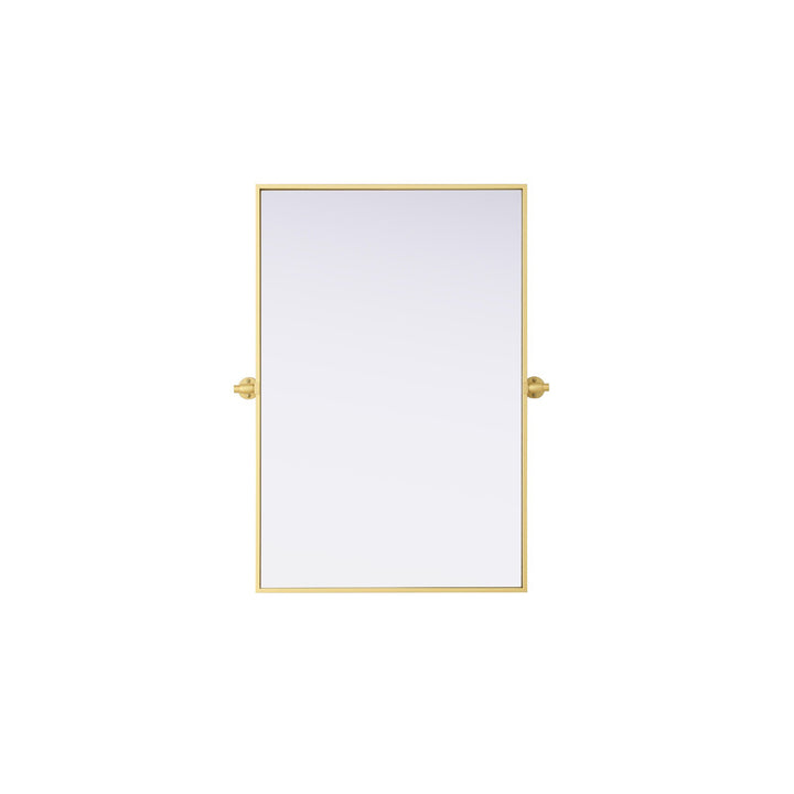 24X36 Pivot Mirror In Brass - View 3 - Joshua Marshal