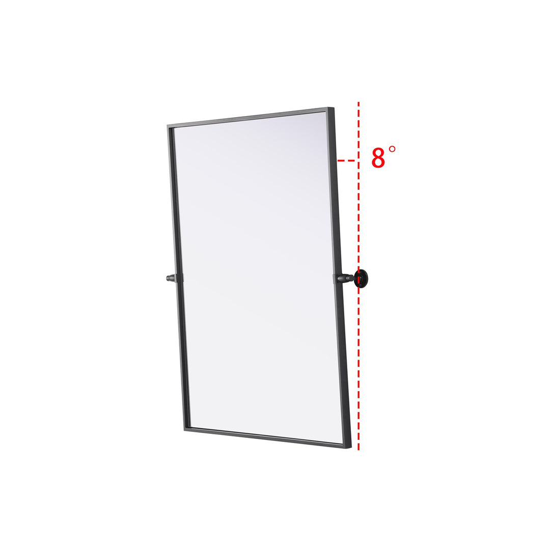 27X36 Pivot Mirror In Black - View 6 - Joshua Marshal