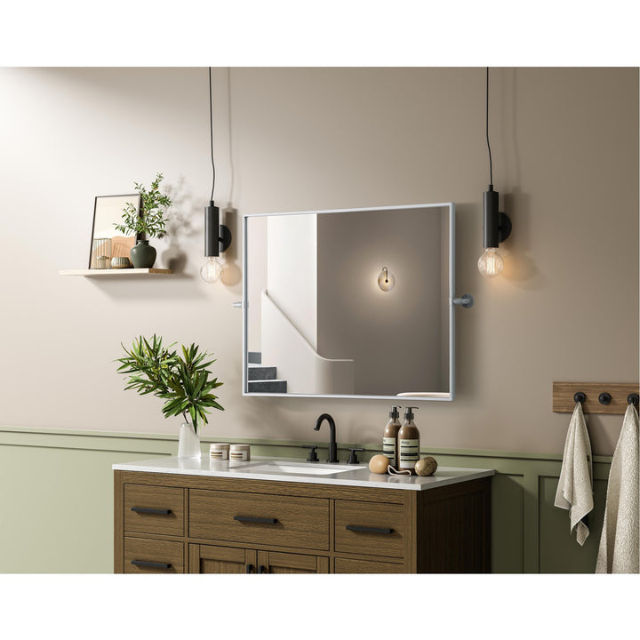 27X36 Pivot Mirror In Silver - View 2 - Joshua Marshal