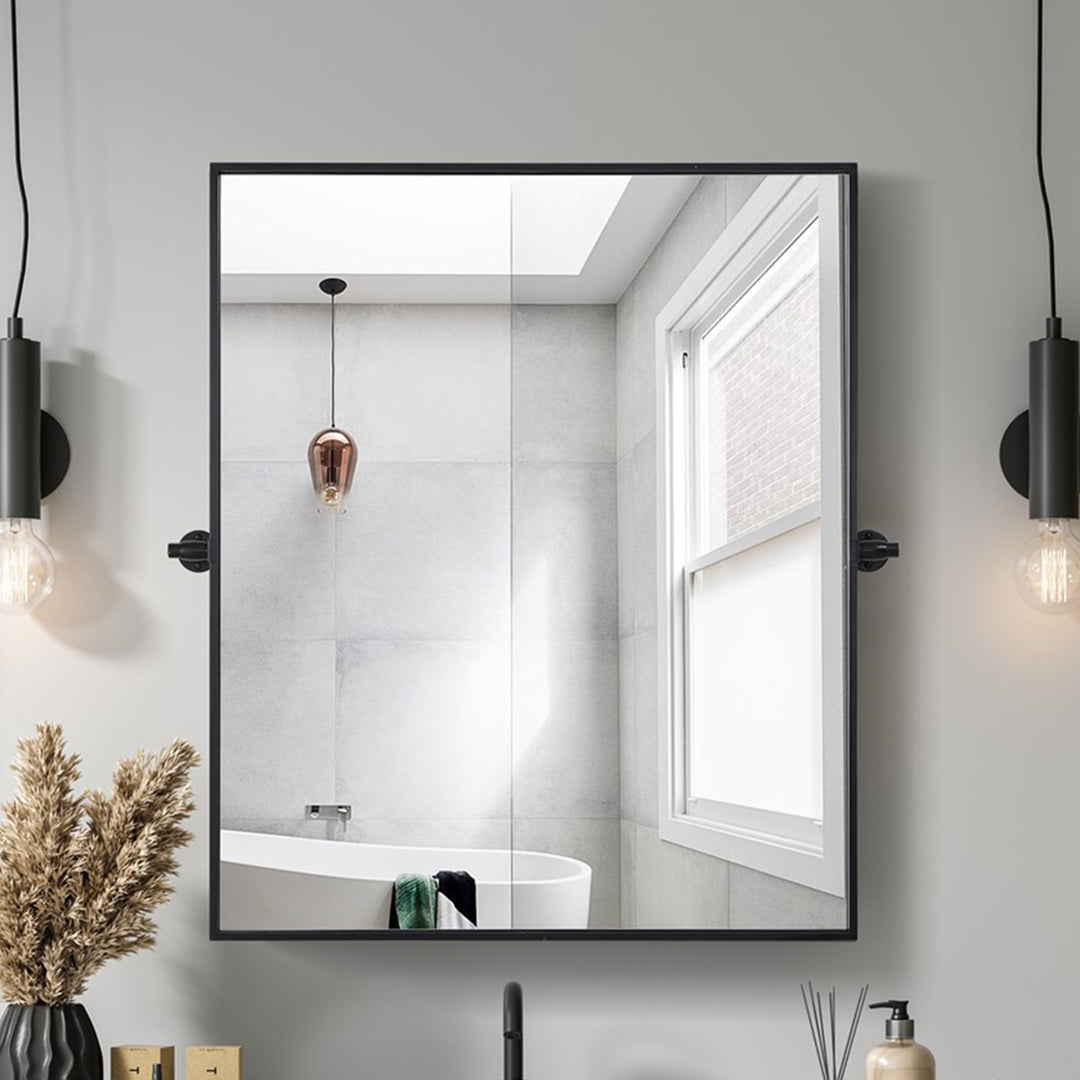 30X36 Pivot Mirror In Black Black Finish - DECOR by Joshua Marshal