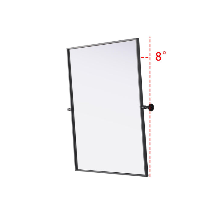 30X36 Pivot Mirror In Black - View 6 - Joshua Marshal