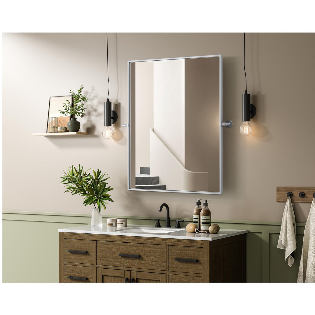 30X36 Pivot Mirror In Silver - View 2 - Joshua Marshal