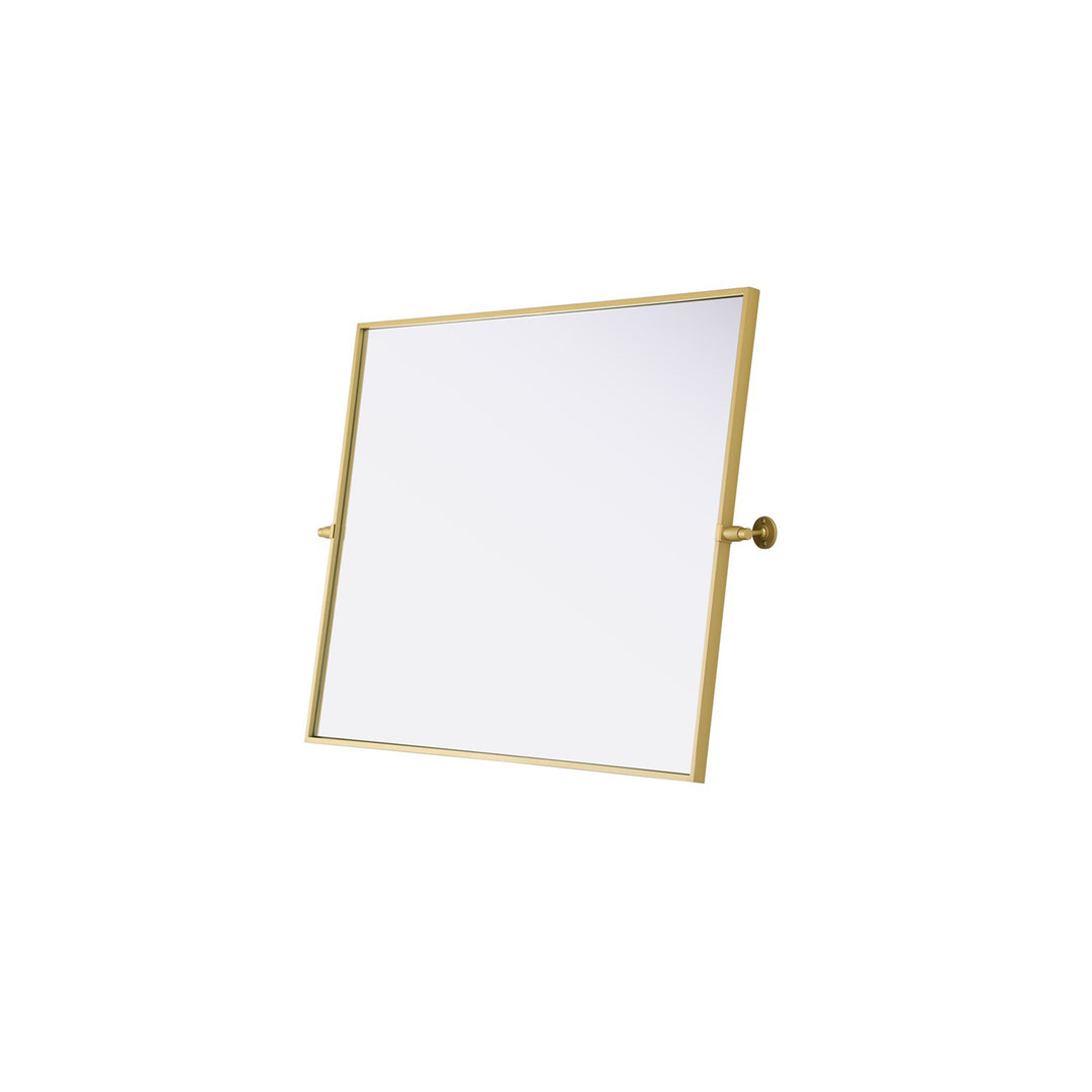 40X30 Pivot Mirror In Brass - View 4 - Joshua Marshal