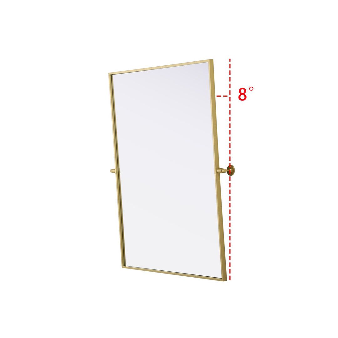 40X30 Pivot Mirror In Brass - View 6 - Joshua Marshal