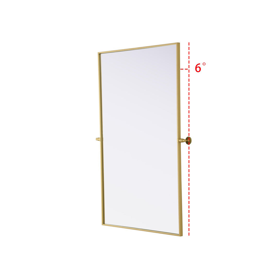48X30 Pivot Mirror In Brass - View 6 - Joshua Marshal