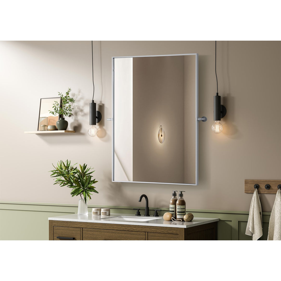 48X30 Pivot Mirror In Silver - View 2 - Joshua Marshal