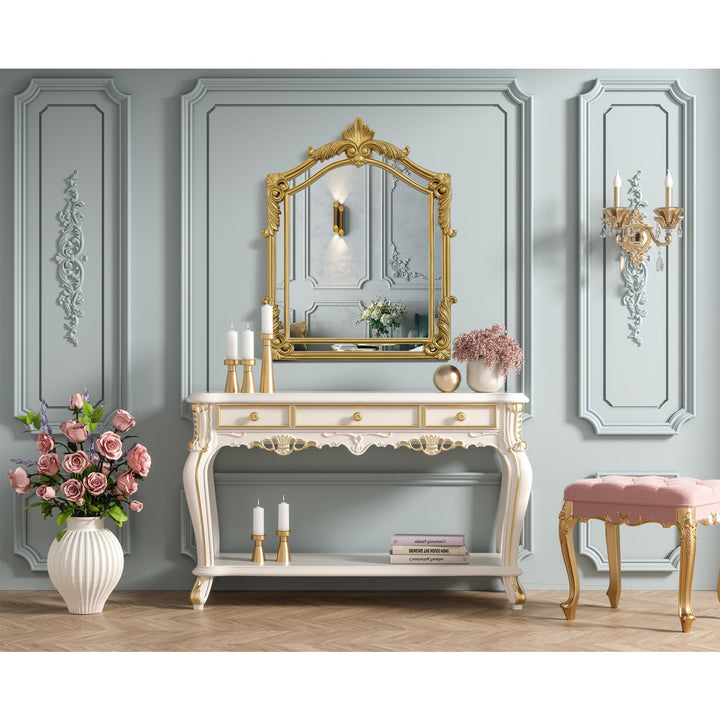 25.5X40 Traditional Mirror In Gold Leaf - View 2 - Joshua Marshal