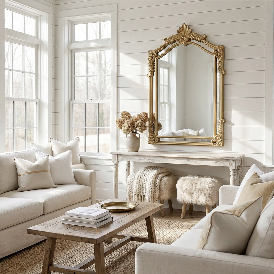 28.5X42 Traditional Mirror In Gold Leaf - View 2 - Joshua Marshal