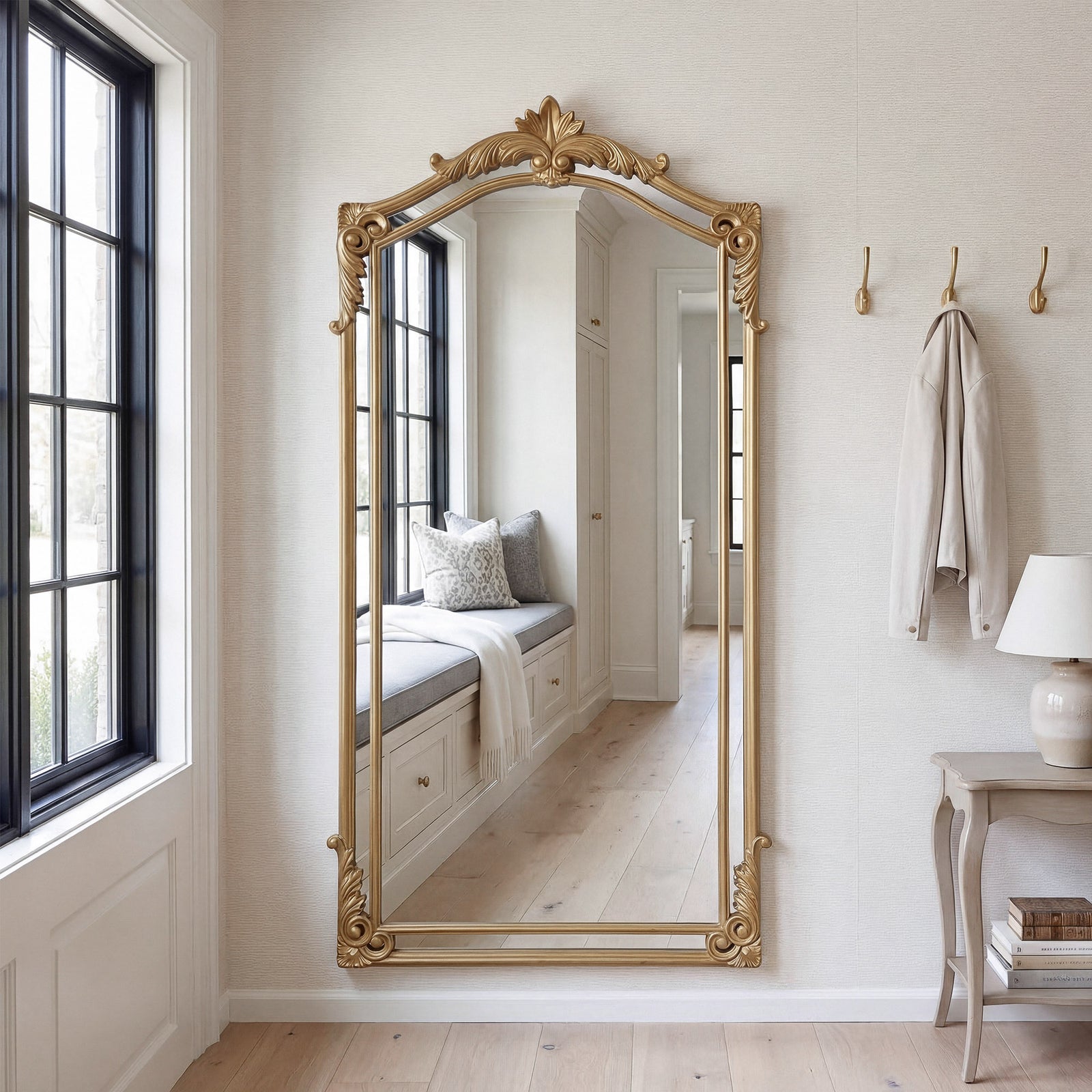 33.5X66 Traditional Mirror In Gold Leaf Gold Leaf Finish - DECOR by Joshua Marshal