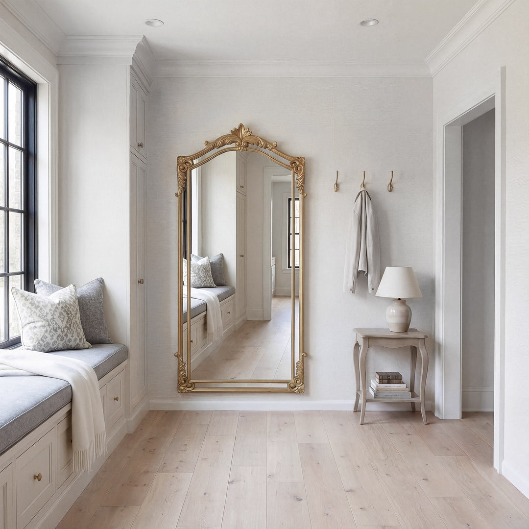 33.5X66 Traditional Mirror In Gold Leaf - View 2 - Joshua Marshal