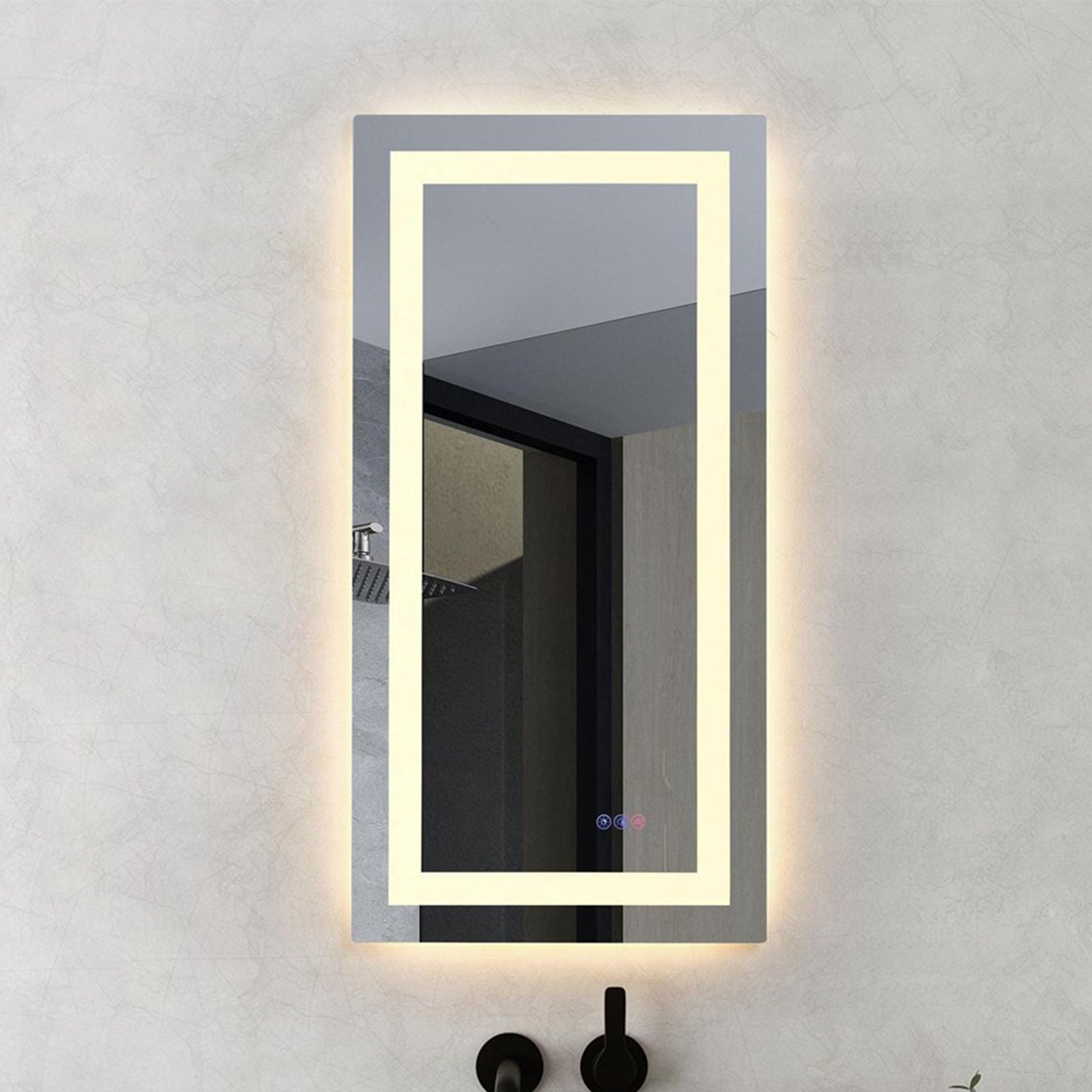 40X20 Led Mirror, Adjustable Color 3000K/4200K/6400K White Finish - DECOR by Joshua Marshal