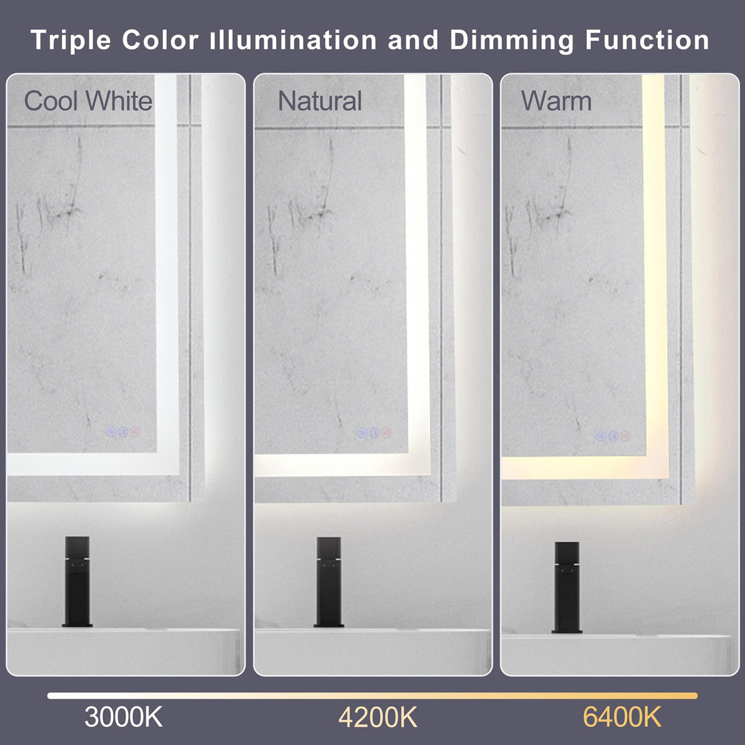 40X20 Led Mirror, Adjustable Color 3000K/4200K/6400K - View 5 - Joshua Marshal