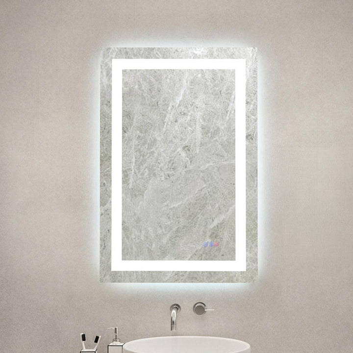 36X24 Led Mirror, Adjustable Color 3000K/4200K/6400K White Finish - DECOR by Joshua Marshal